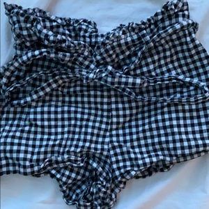 black and white gingham shorts
